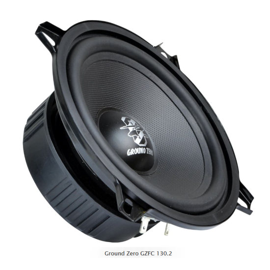 Ground Zero GZFC 130.2 2-drożny zestaw głośnikowy o średnicy woofera 130 mm. Moc woofera 90 W RMS